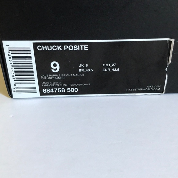 Nike Chuck Posite Cave Purple Size 9 - Picture 10 of 11